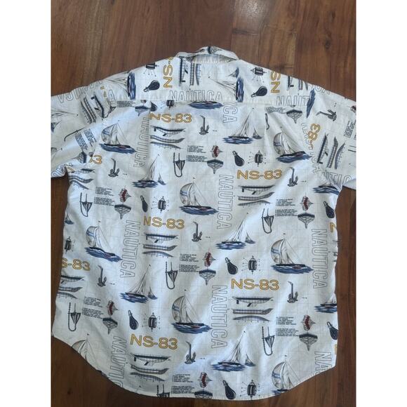 Vintage 90s Nautica Shirt Mens XL Logo Print Bold‎ Yacht Club Sailing Nautical - Picture 4 of 4